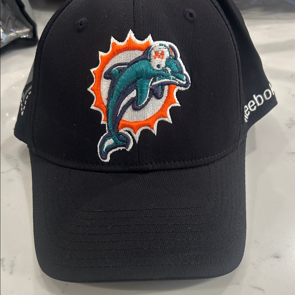 Reebok Black Cap with Dolphins Logo